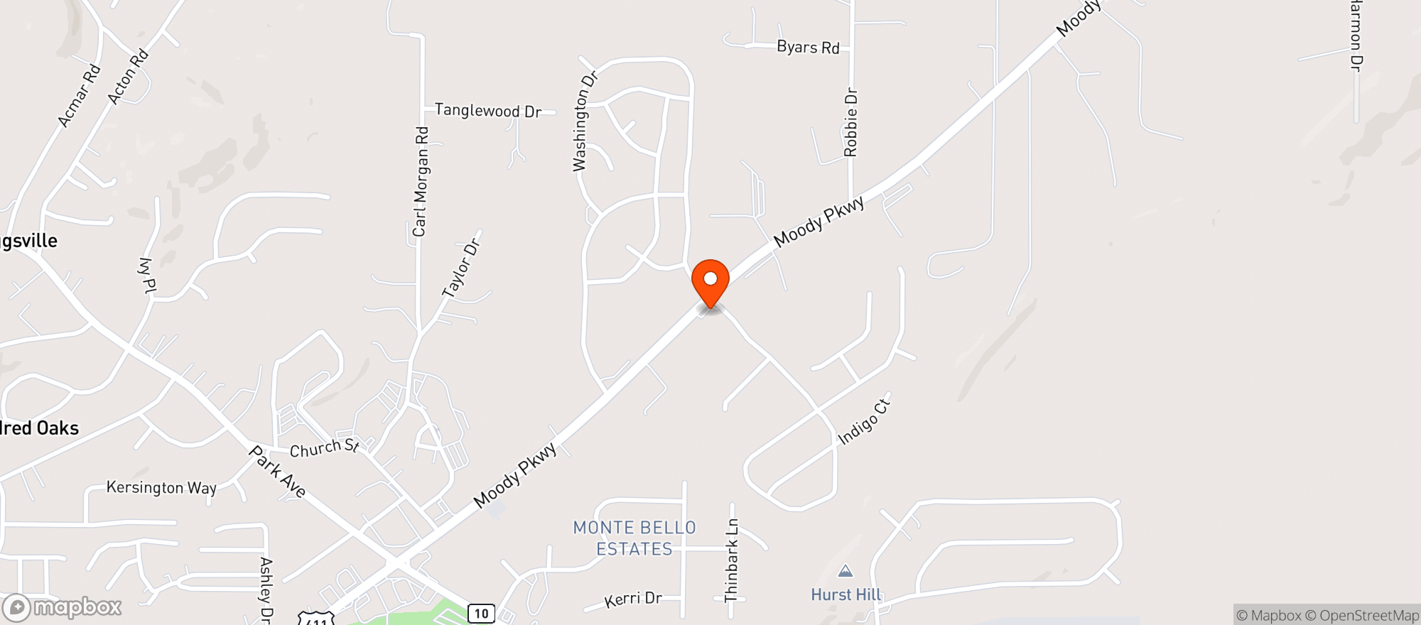 Map showing Moody Conoco