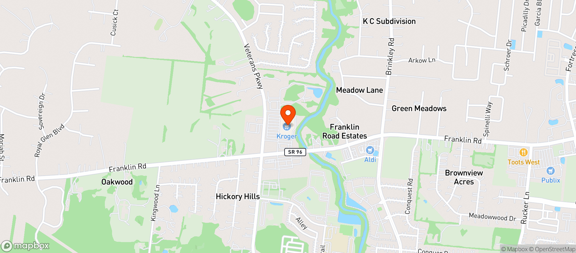 Map showing Nashville (026) - 00565 - Kroger Tn