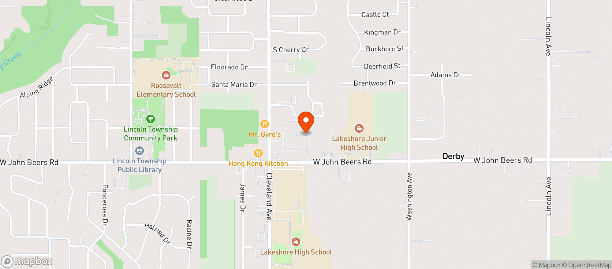 Map showing Martins Super Market