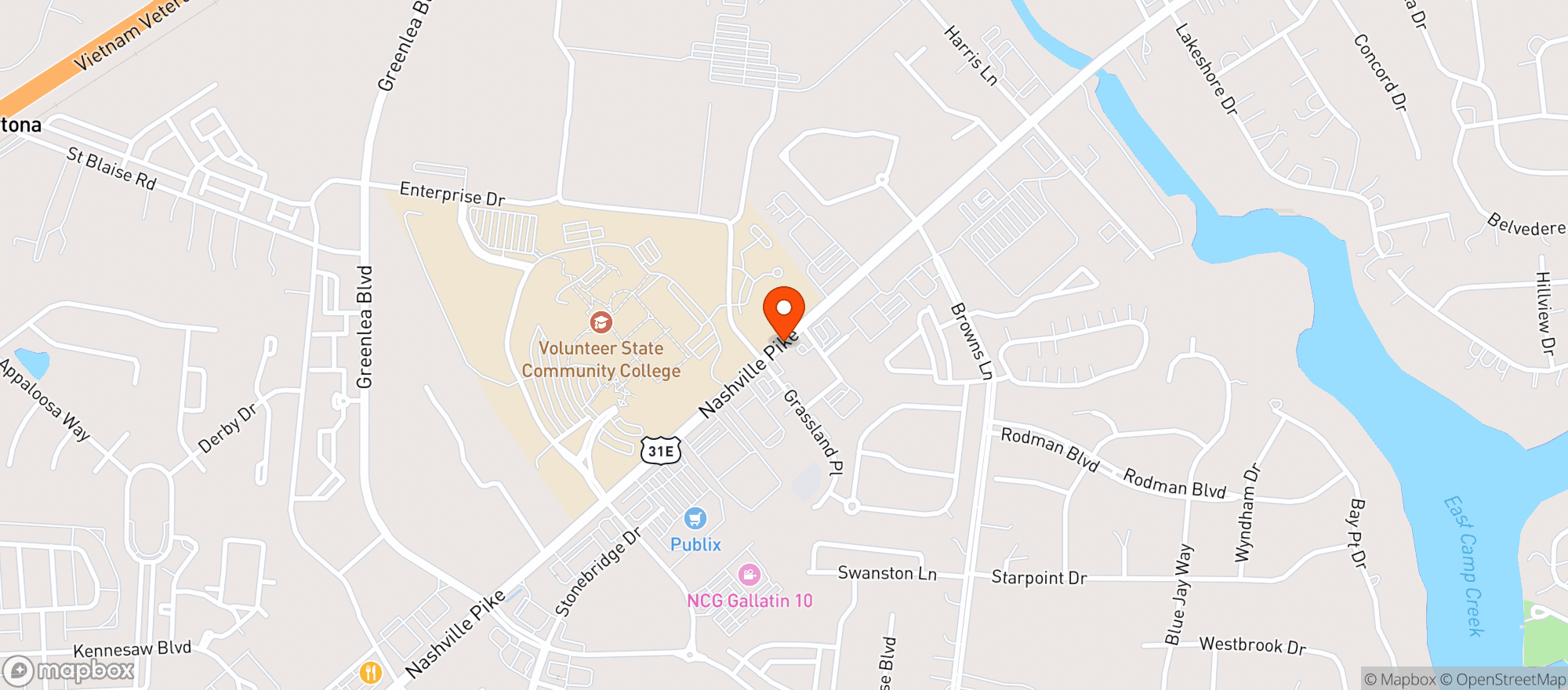 Map showing S & W Market