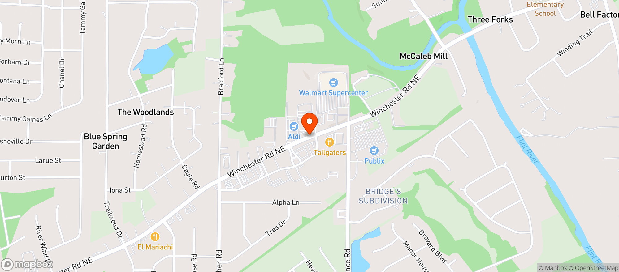 Map showing Walmart Supercenter