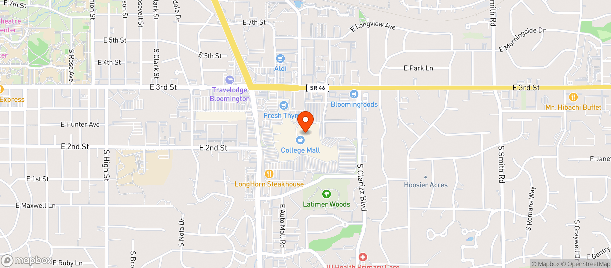 Map showing Target - Bloomington