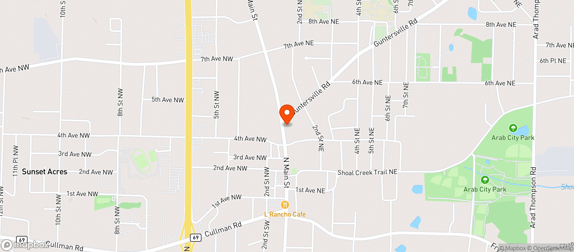 Map showing King S Country Corner