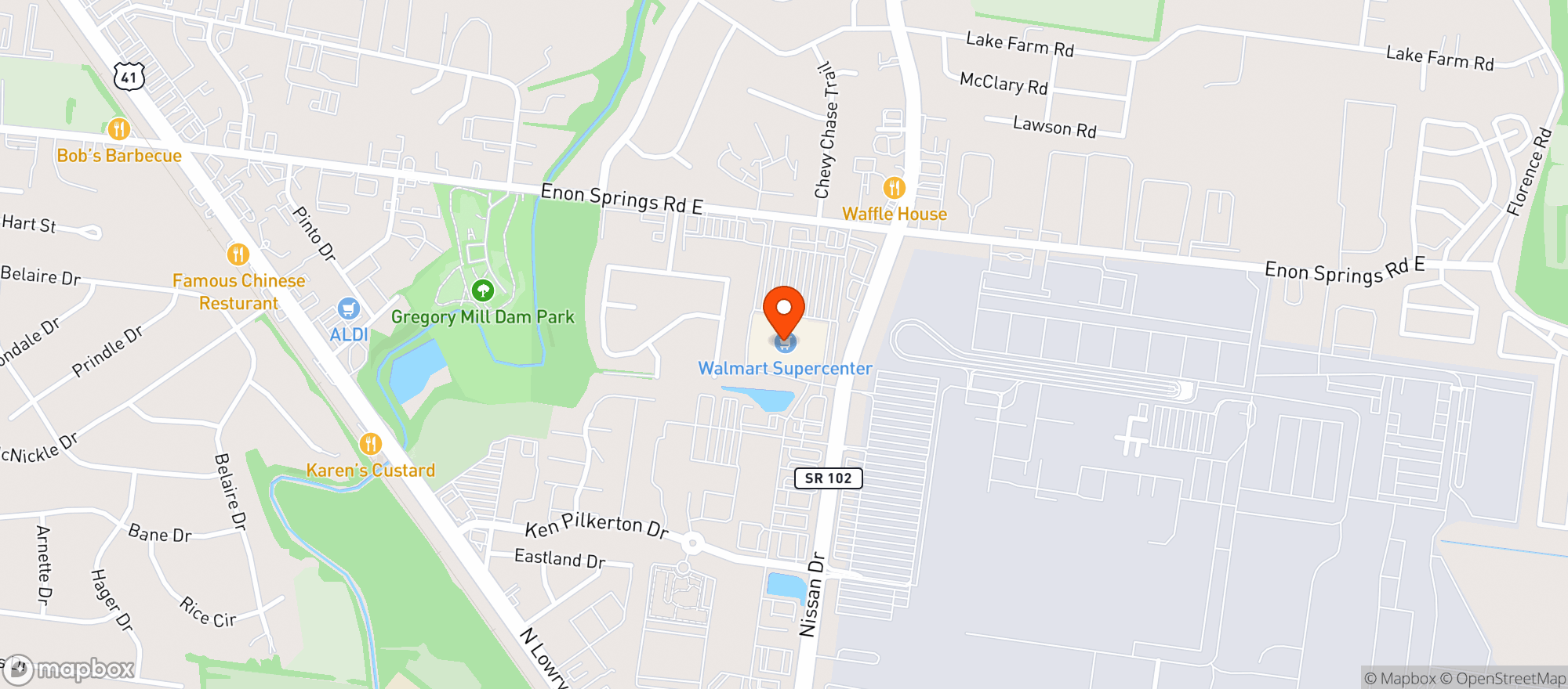 Map showing Walmart Supercenter