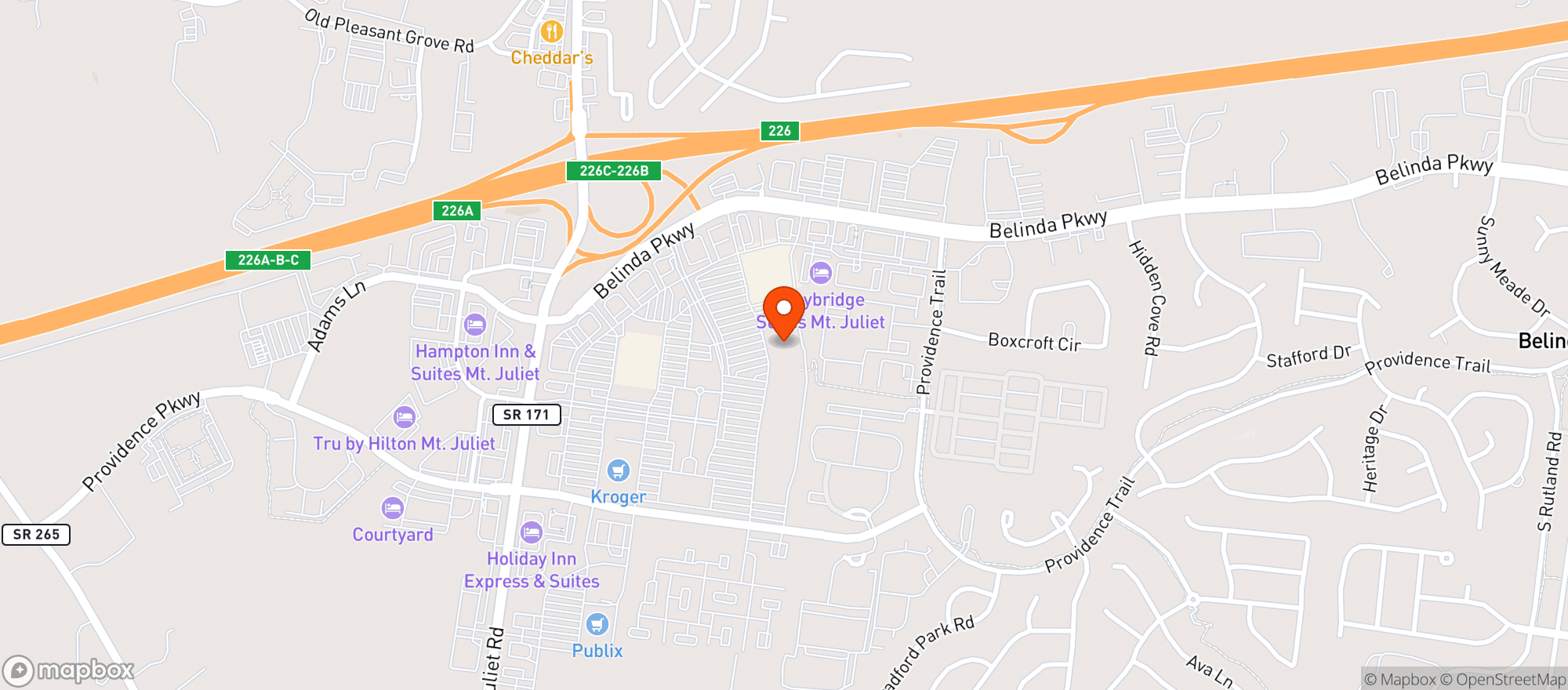 Map showing Target Mt Juliet