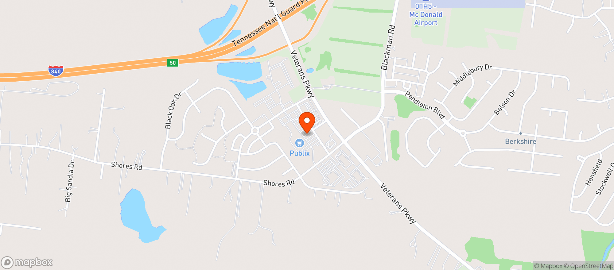 Map showing Publix