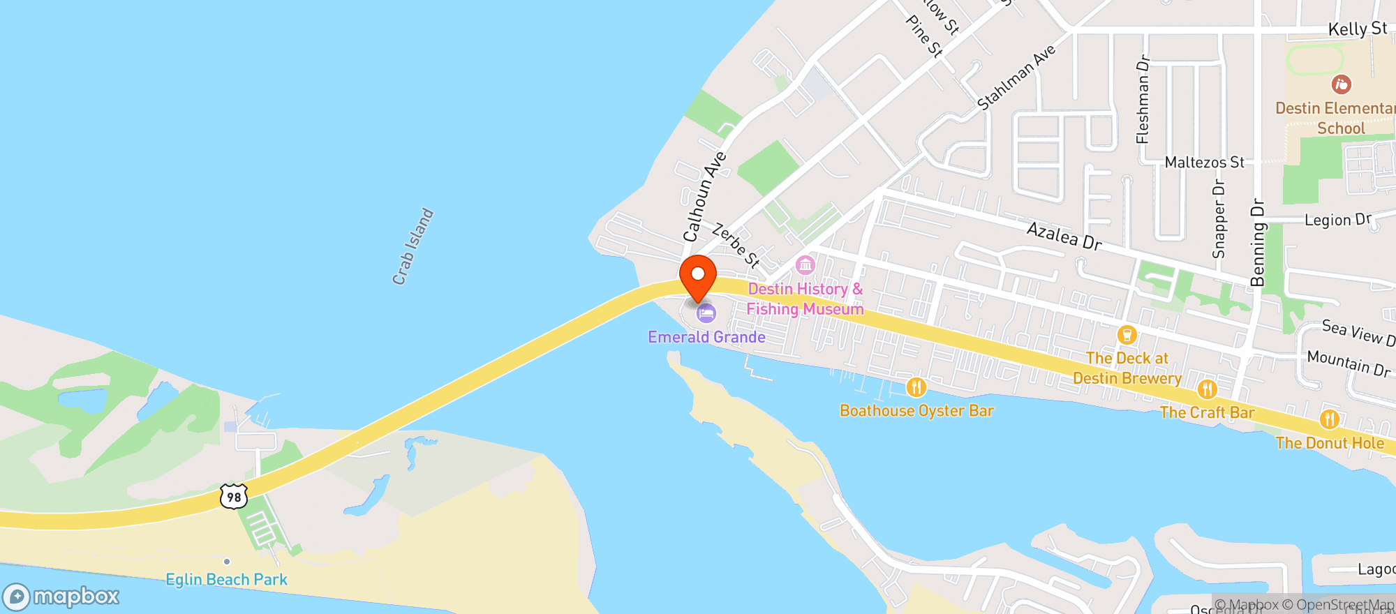 Map showing GRANDE VISTA BAR AND GRILL