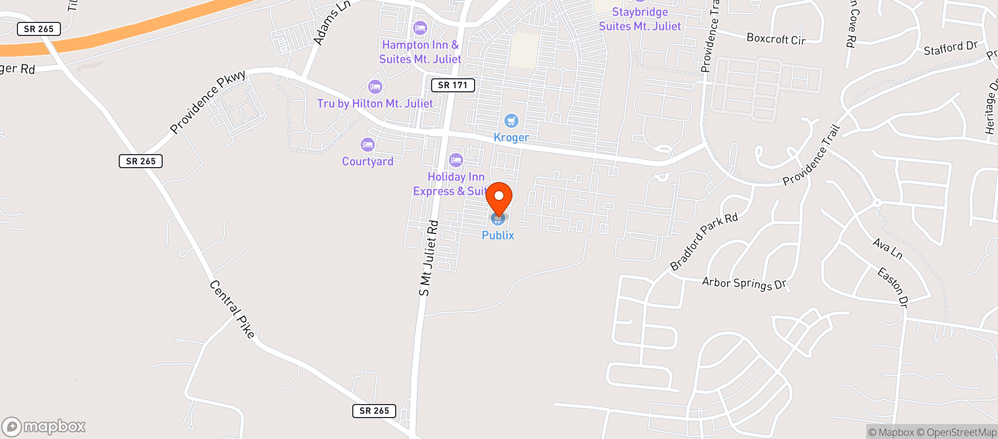 Map showing Publix