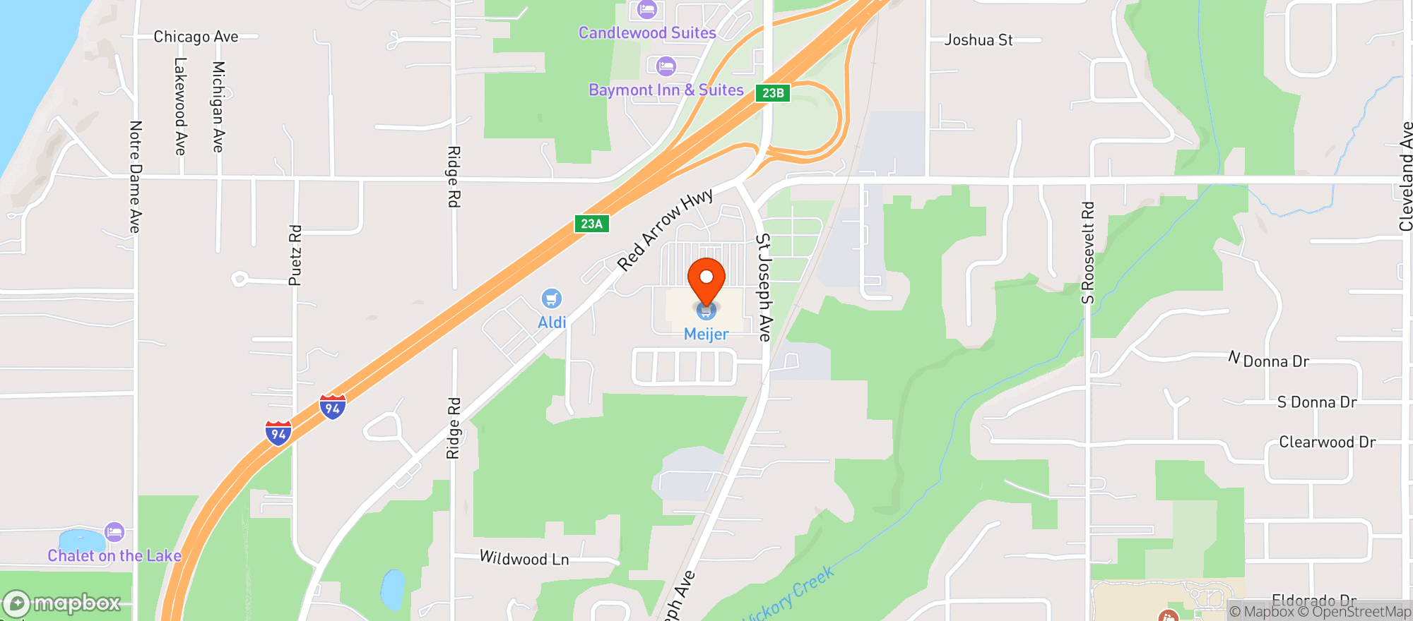 Map showing Meijer