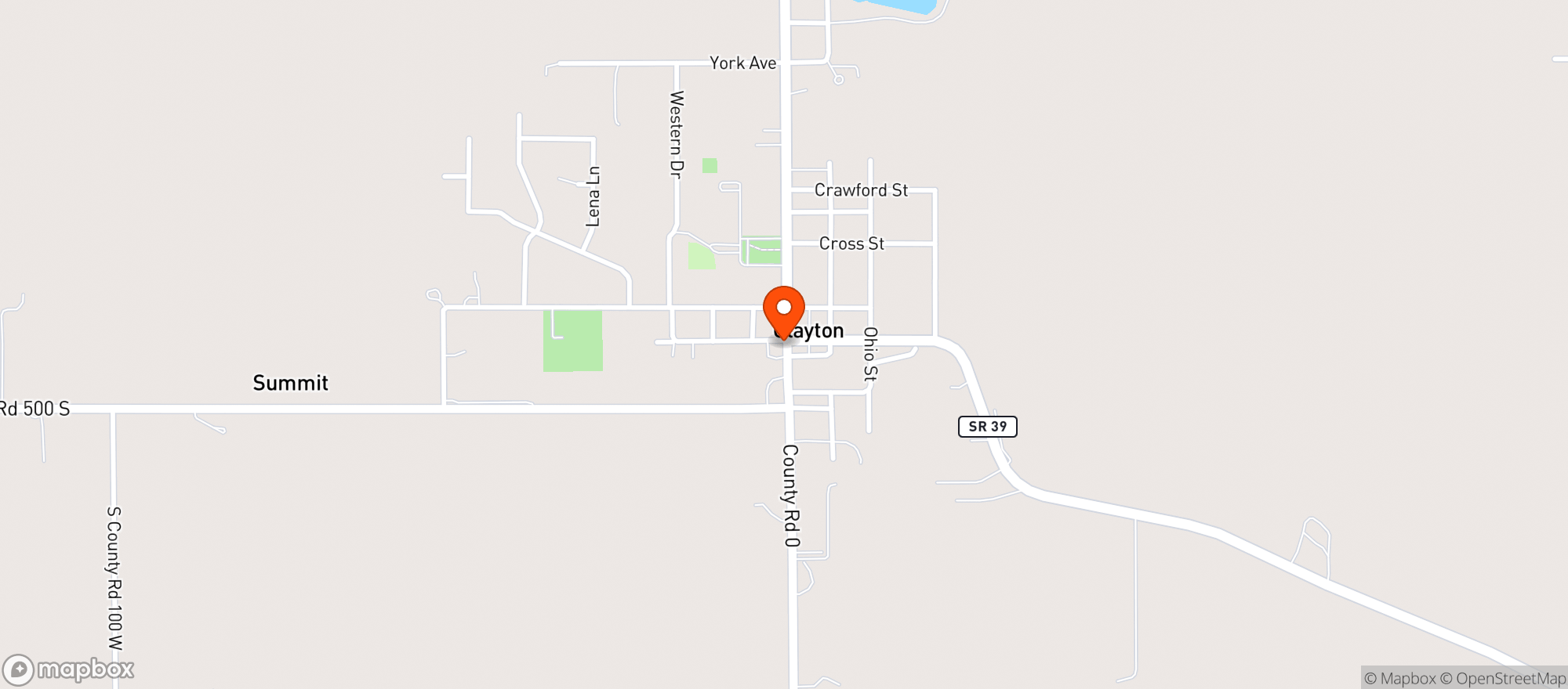Map showing Clayton Liquor Store
