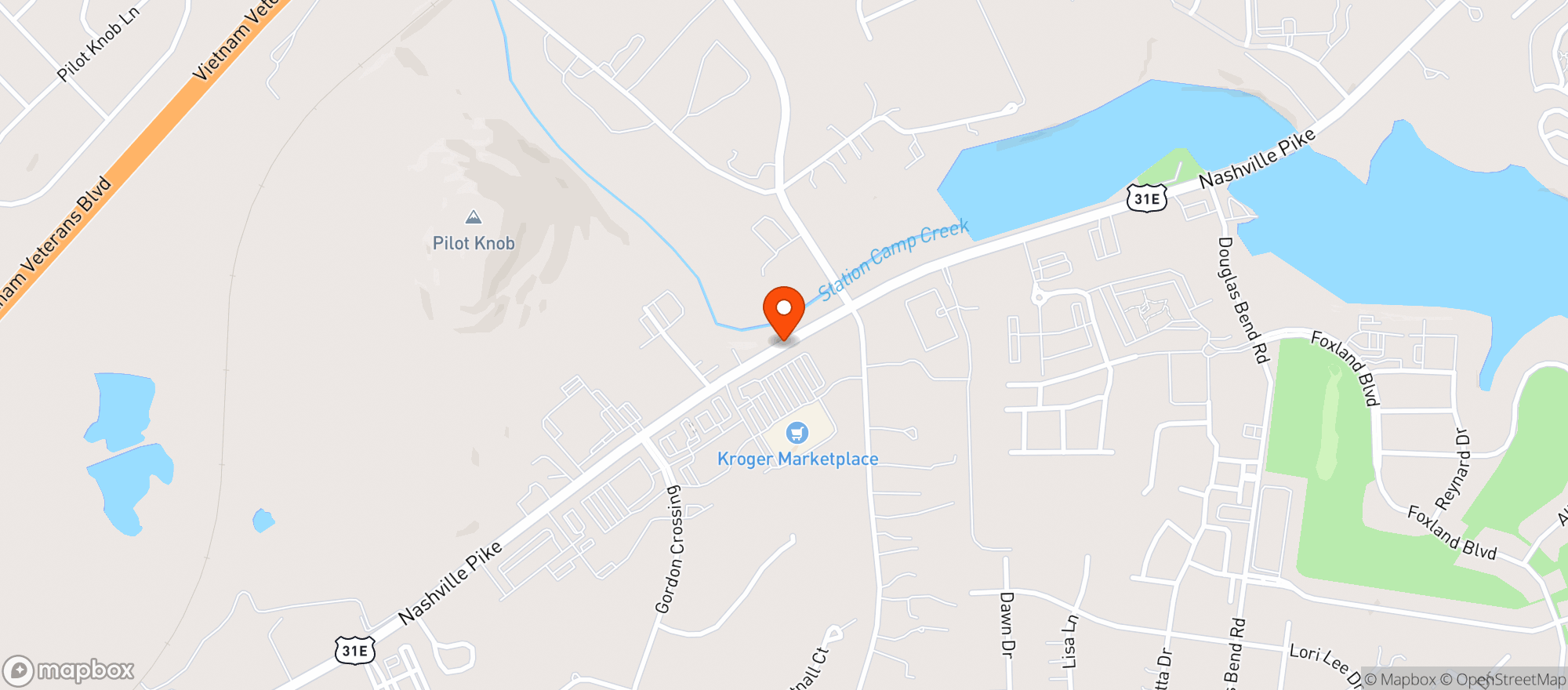 Map showing Kroger Marketplace