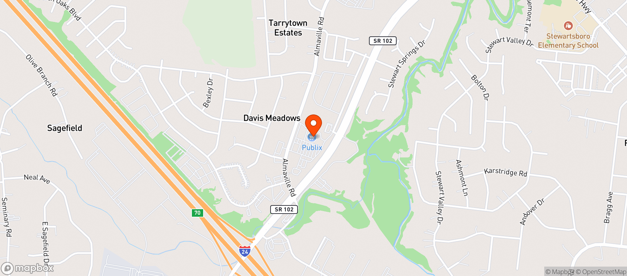 Map showing Publix