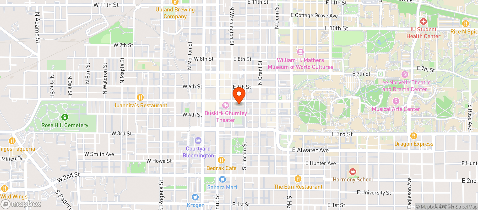 Map showing Graduate Hotel