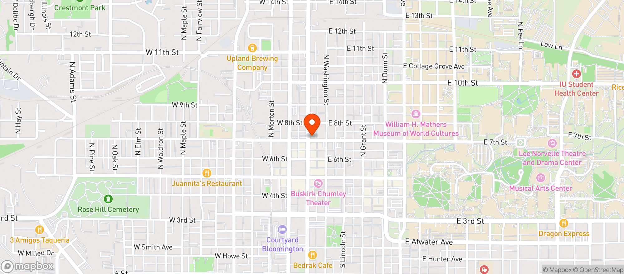 Map showing Yogis Bar & Grill