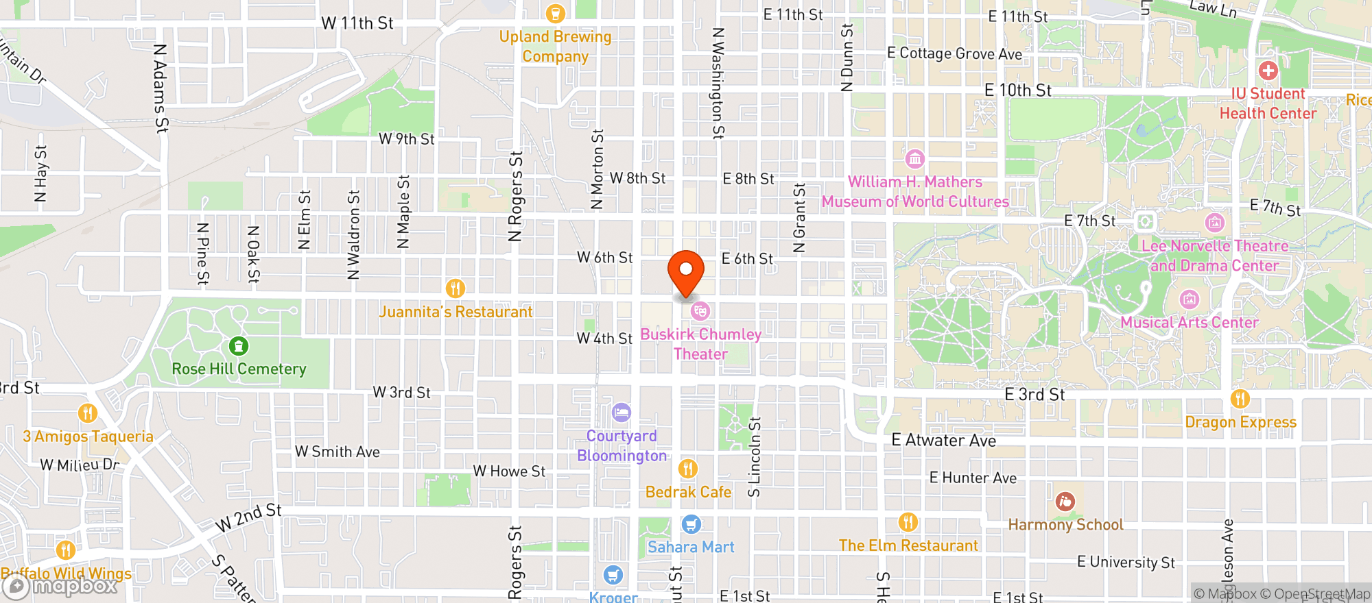 Map showing Uptown Cafe