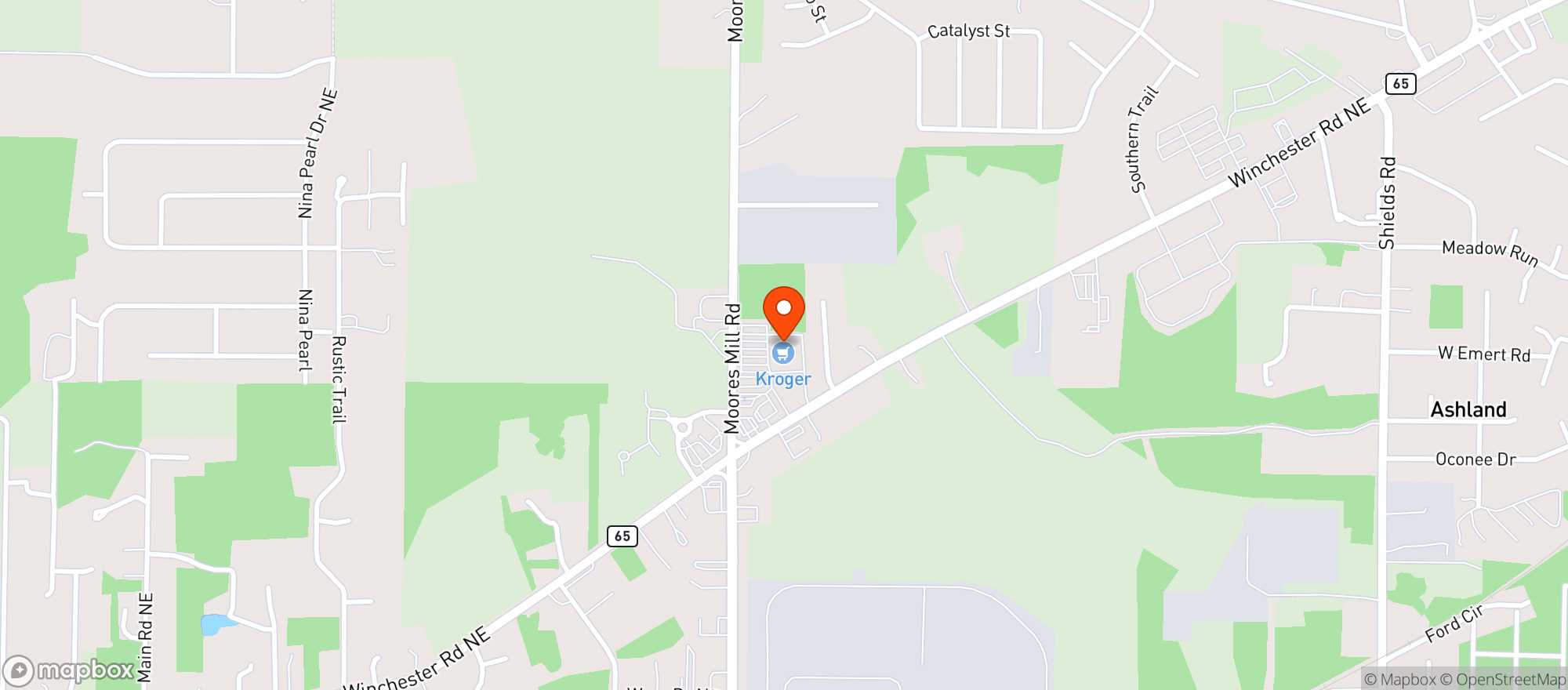 Map showing Kroger