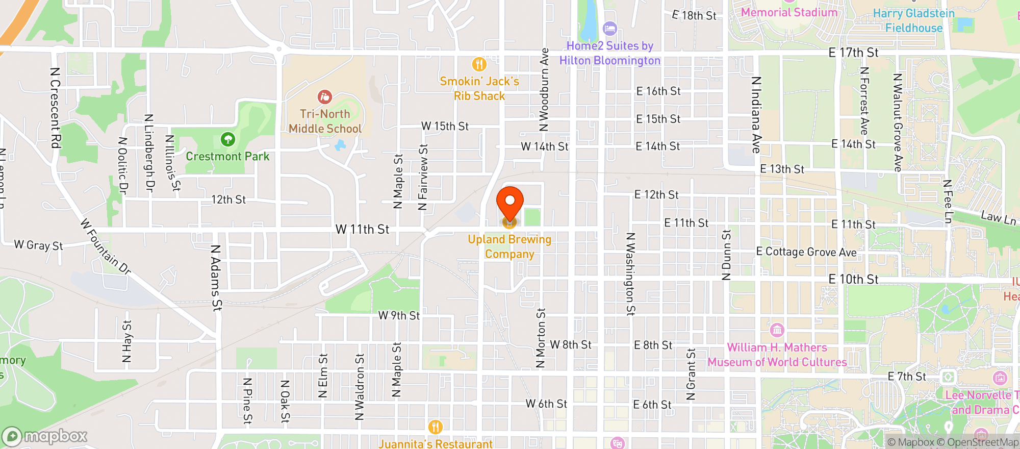 Map showing Upland Brewing