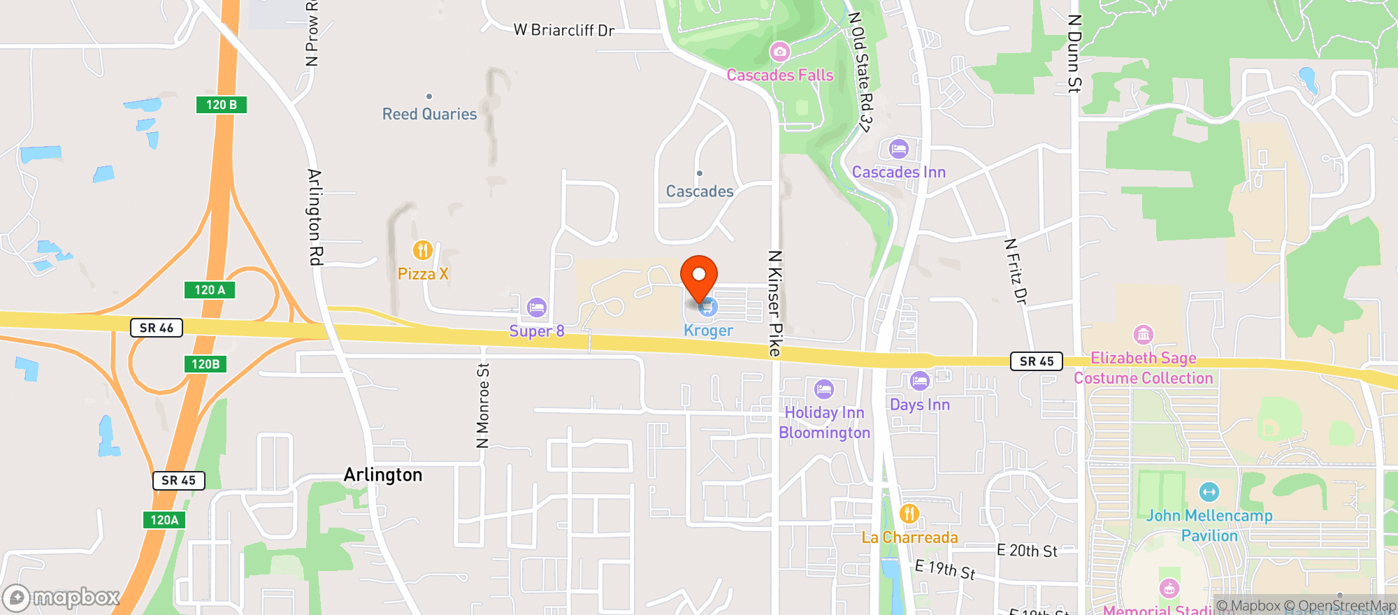 Map showing Kroger