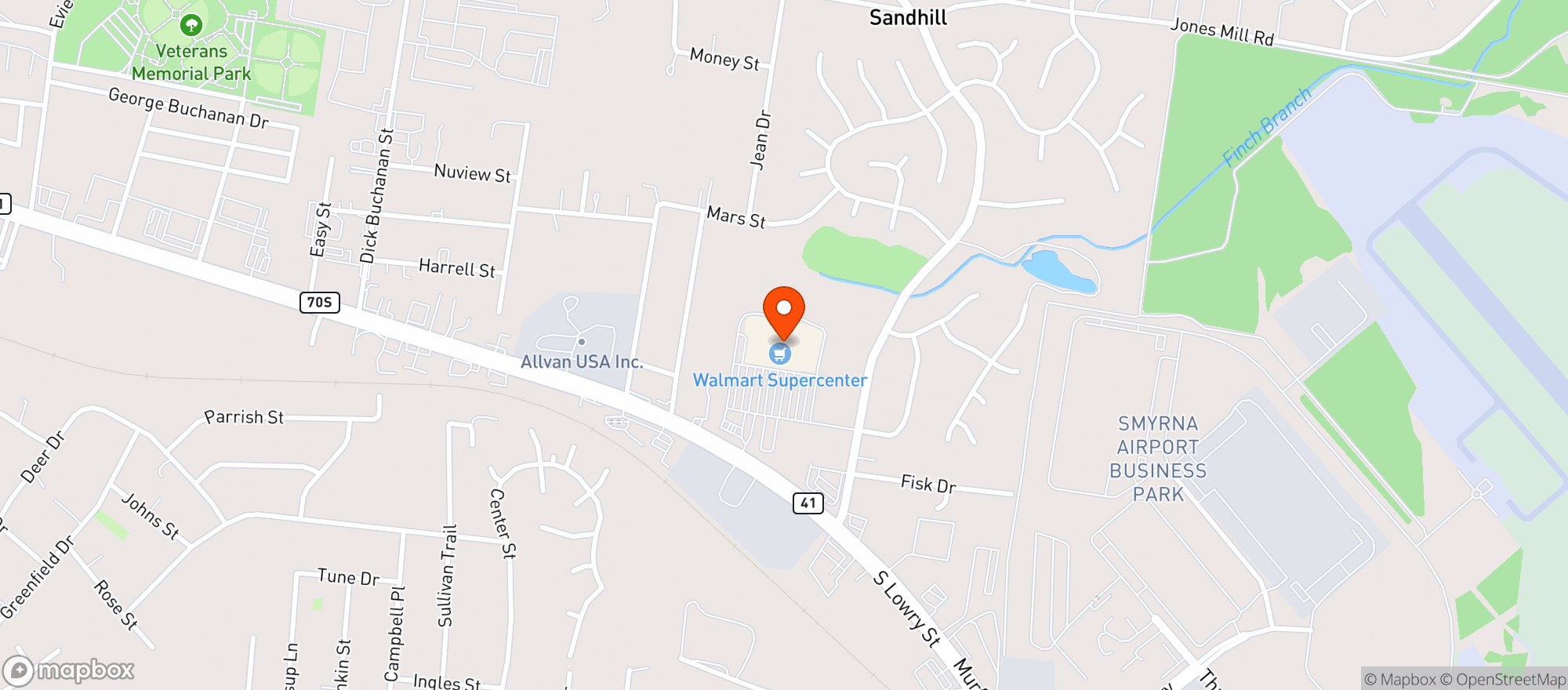 Map showing Walmart Supercenter