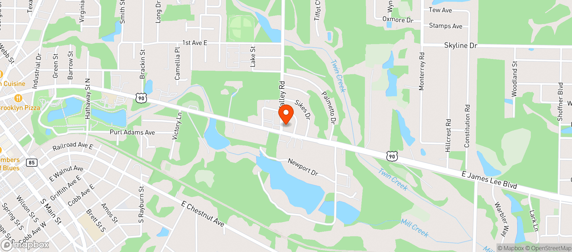 Map showing Tom Thumb Convenience