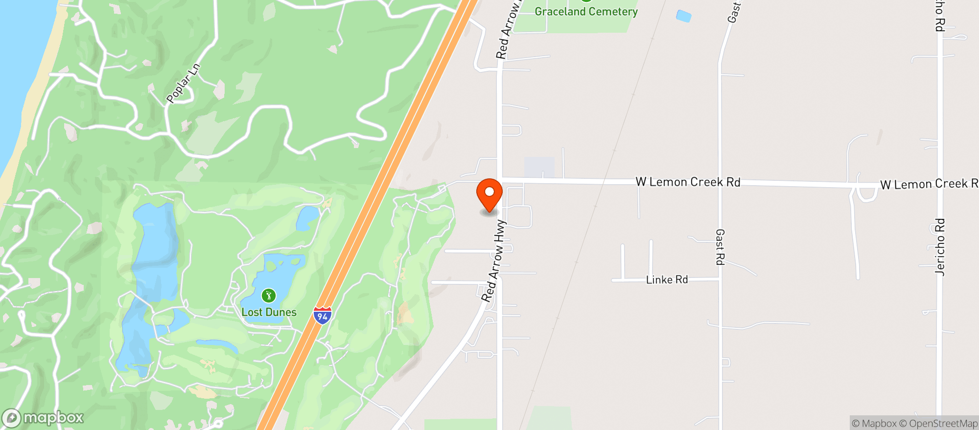 Map showing Dagostinos Navajo Bar And Grill