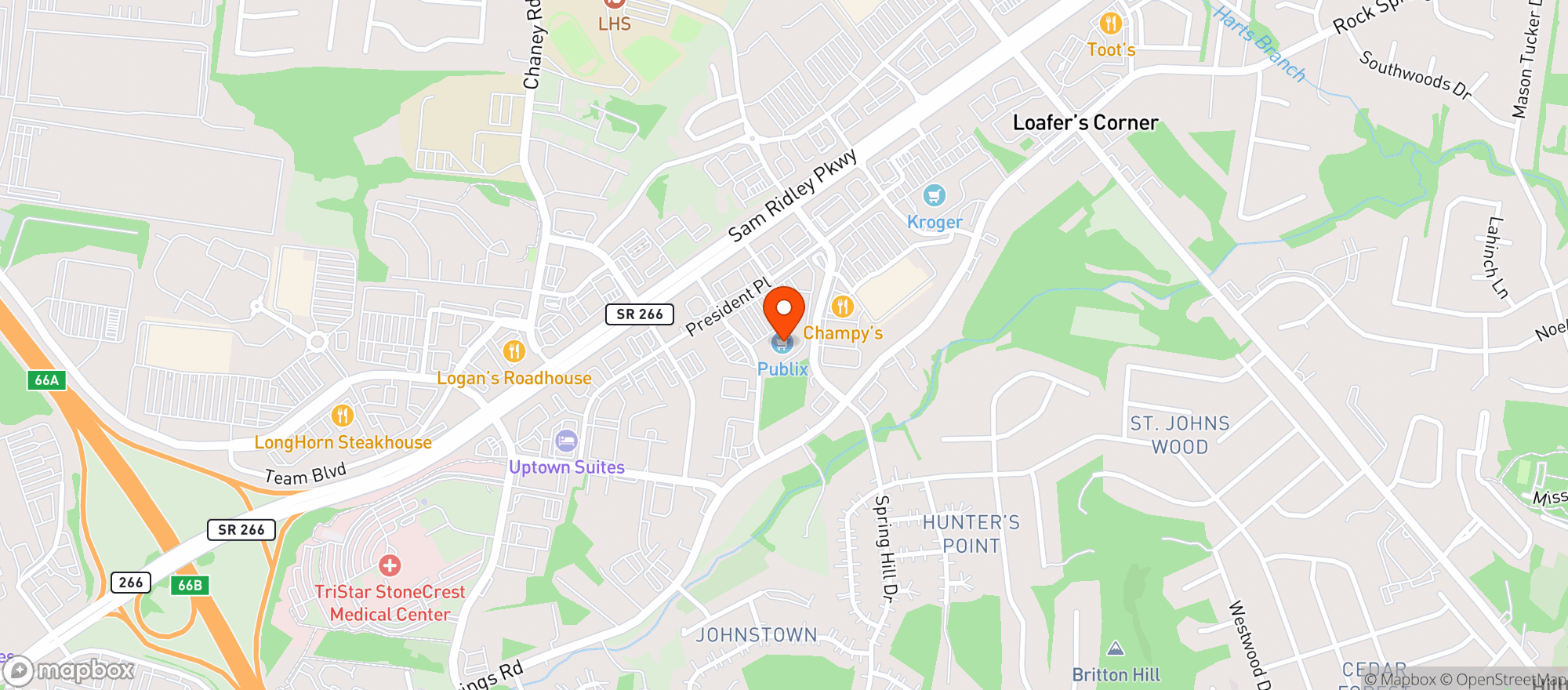 Map showing Publix