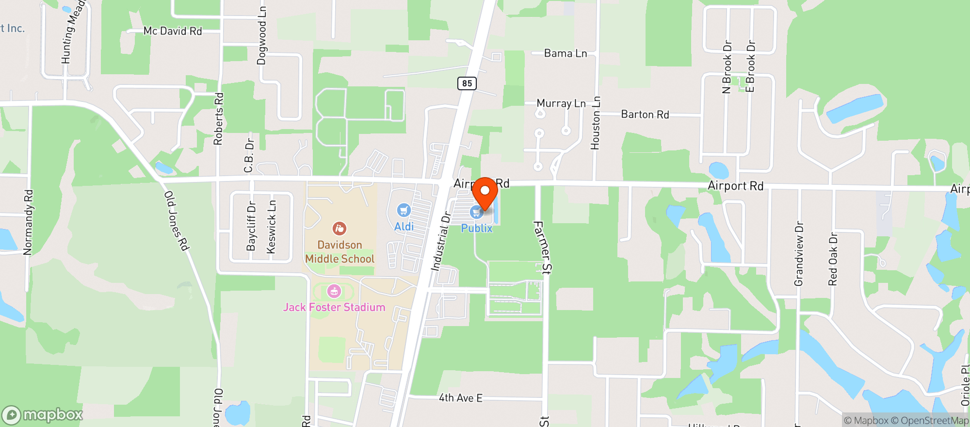 Map showing Publix