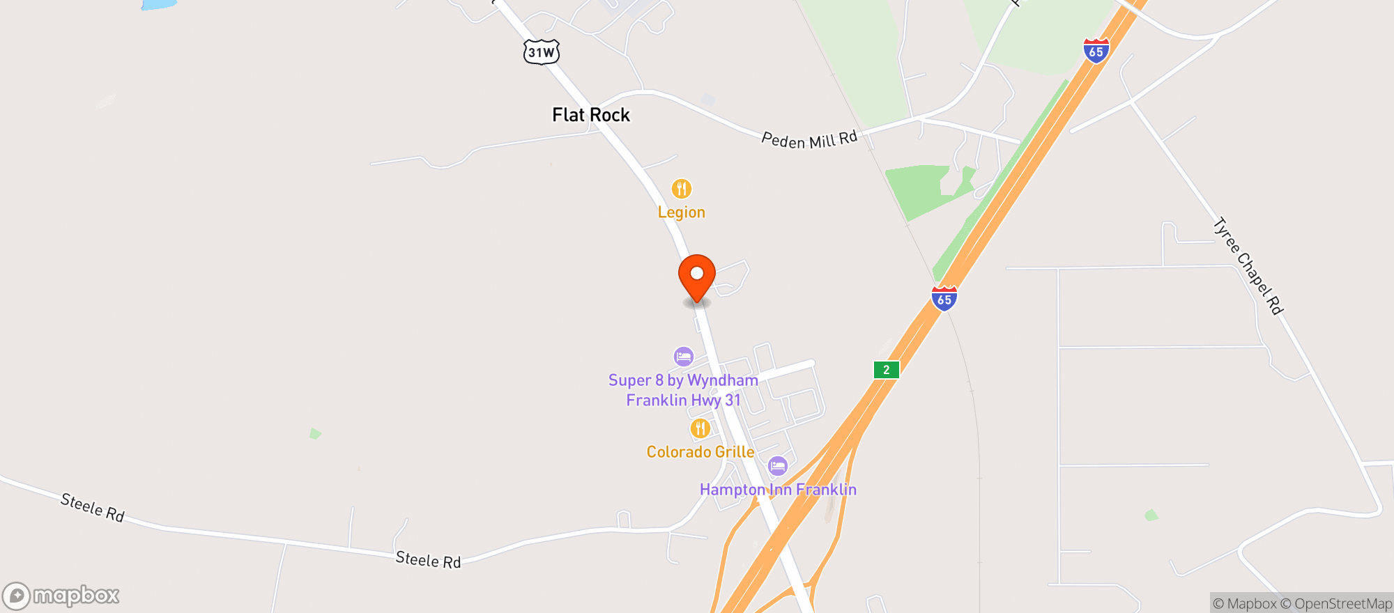 Map showing EXIT 2 LIQUORS