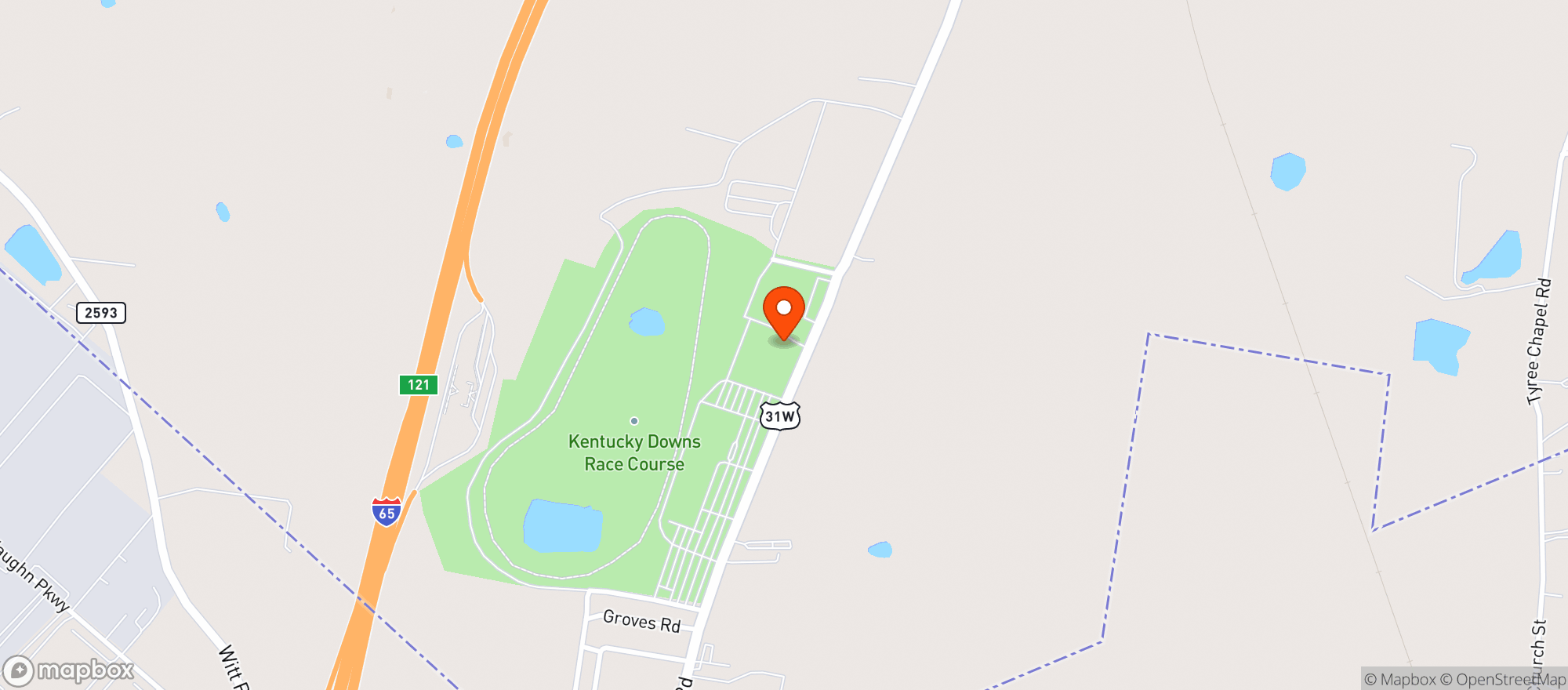 Map showing Kentucky Downs