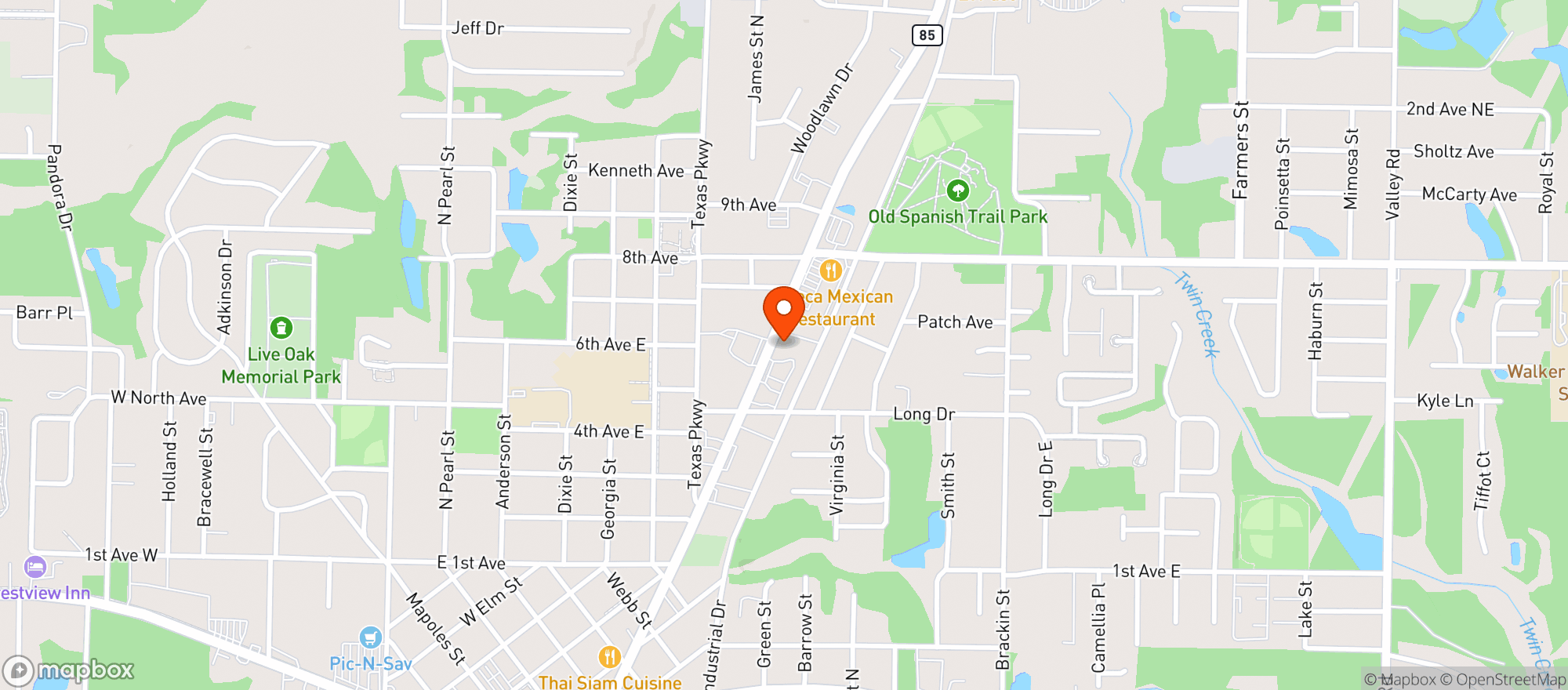 Map showing Cash's Liquor #17