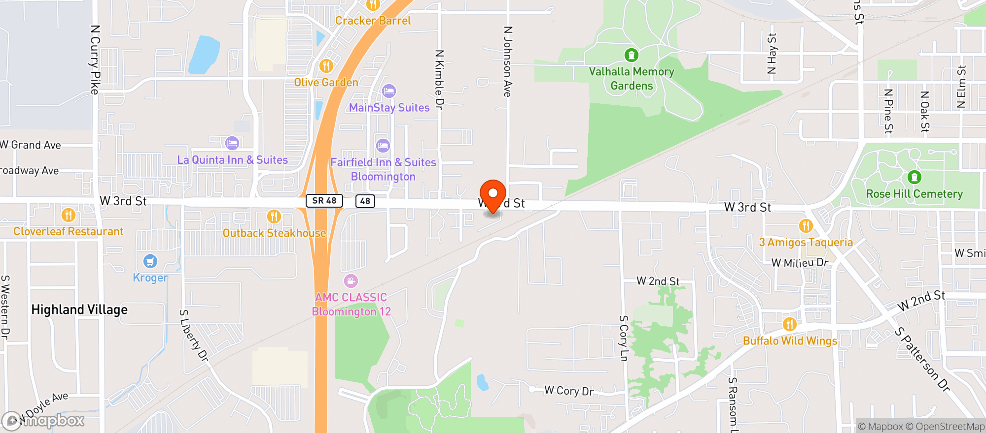 Map showing Big Red Liquors Chain