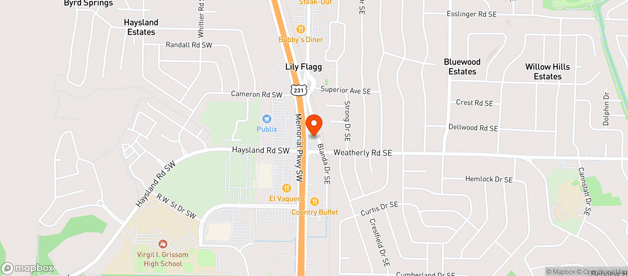 Map showing Magic Smoke Shop