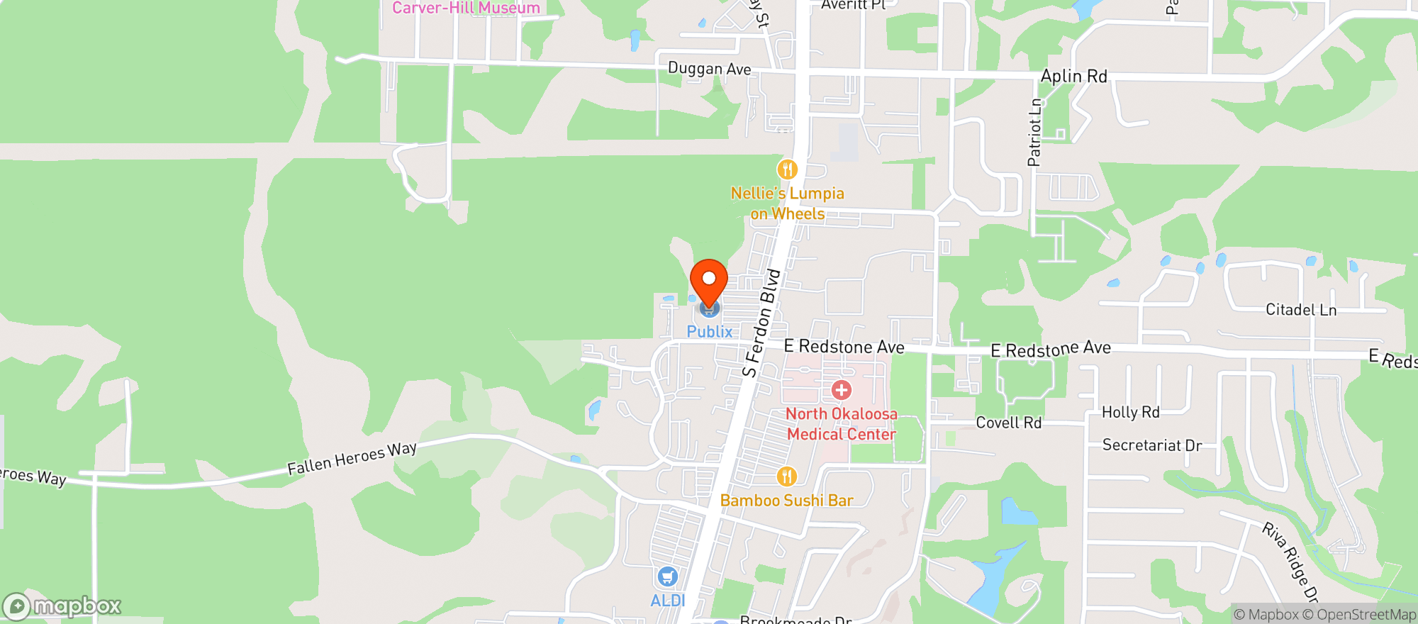 Map showing Publix