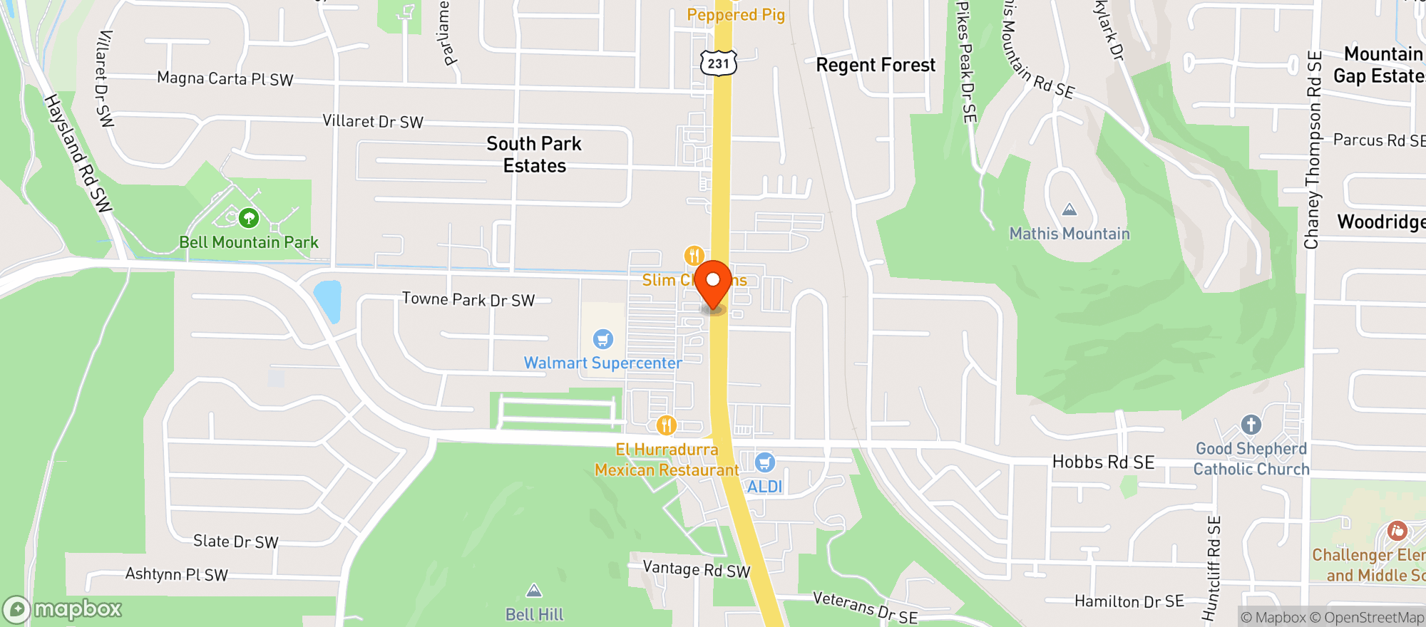 Map showing Walmart Supercenter