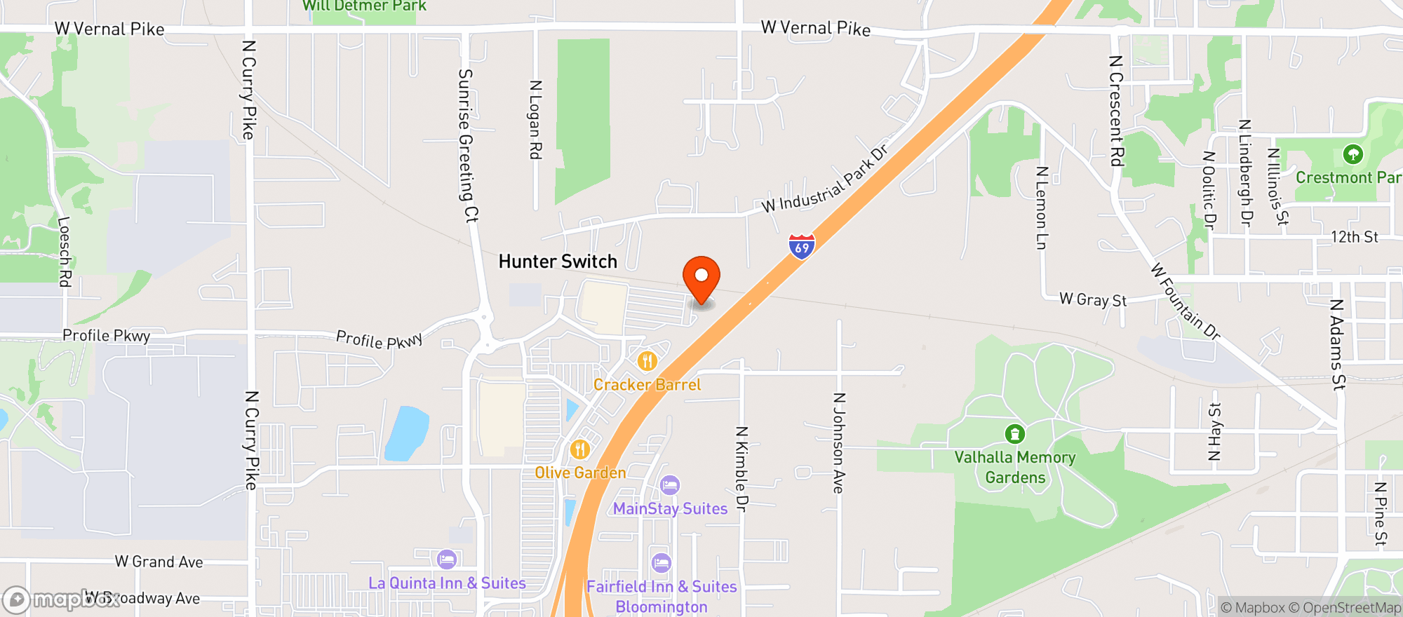Map showing Mother Bears Pizza