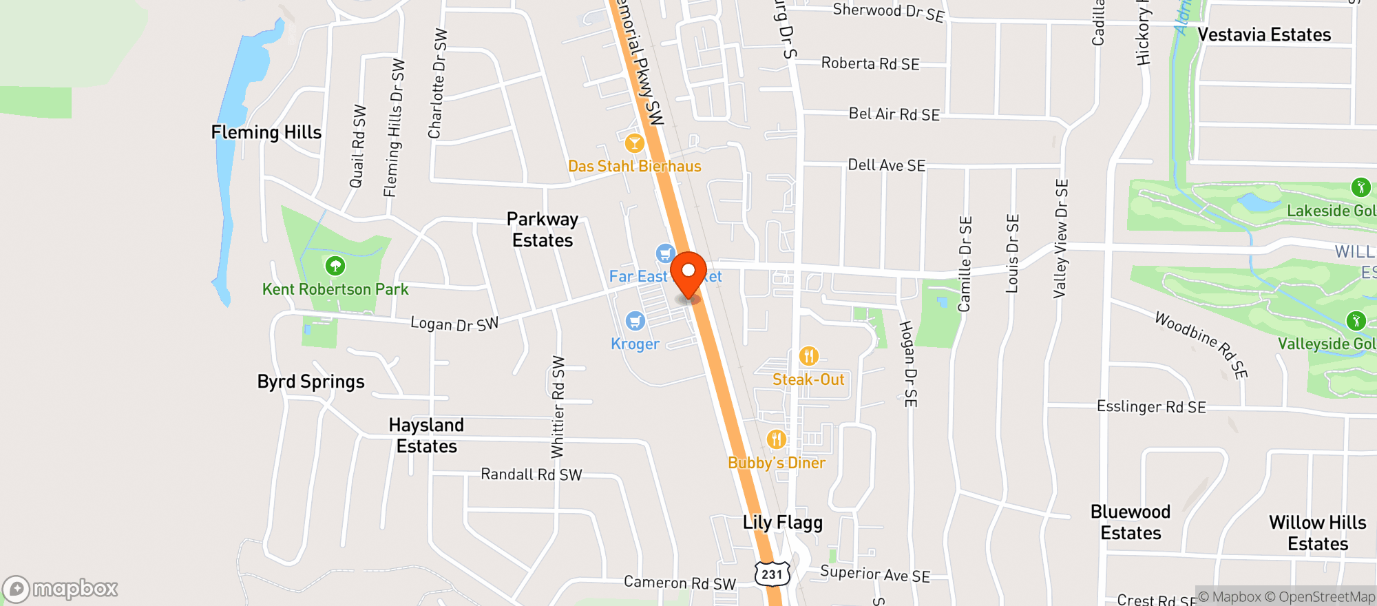 Map showing Kroger Store