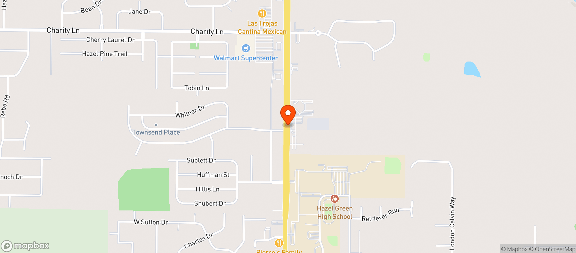 Map showing Hazel Green Foodland