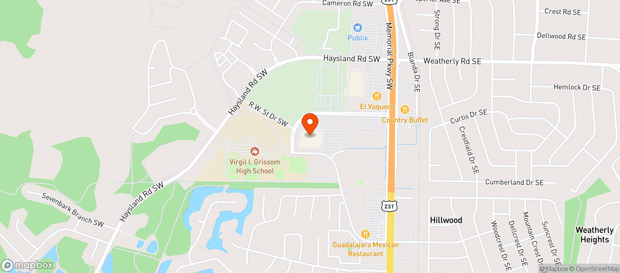 Map showing Sams Club #8107