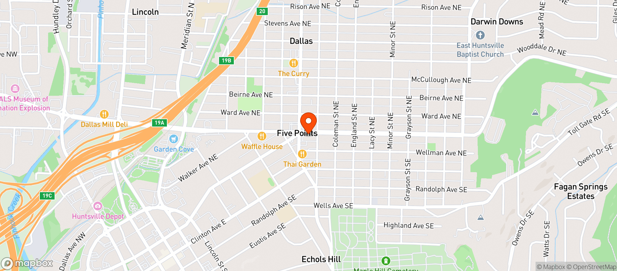 Map showing Star Market