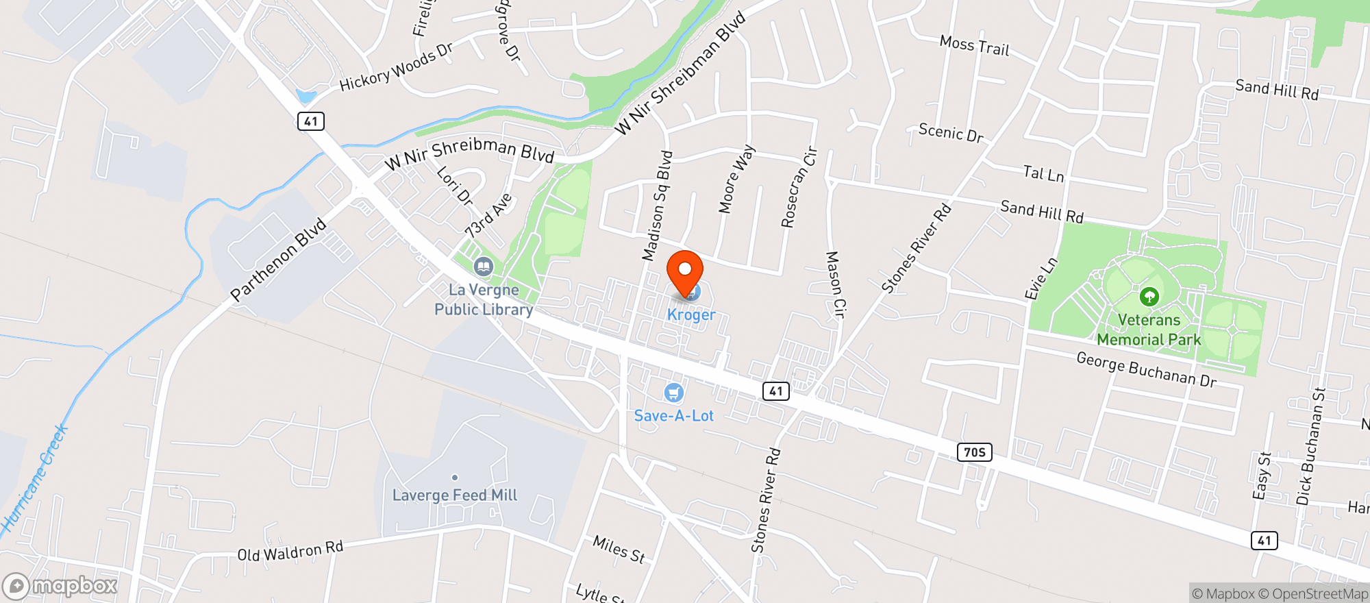 Map showing Los Agaveros Mexican Grill
