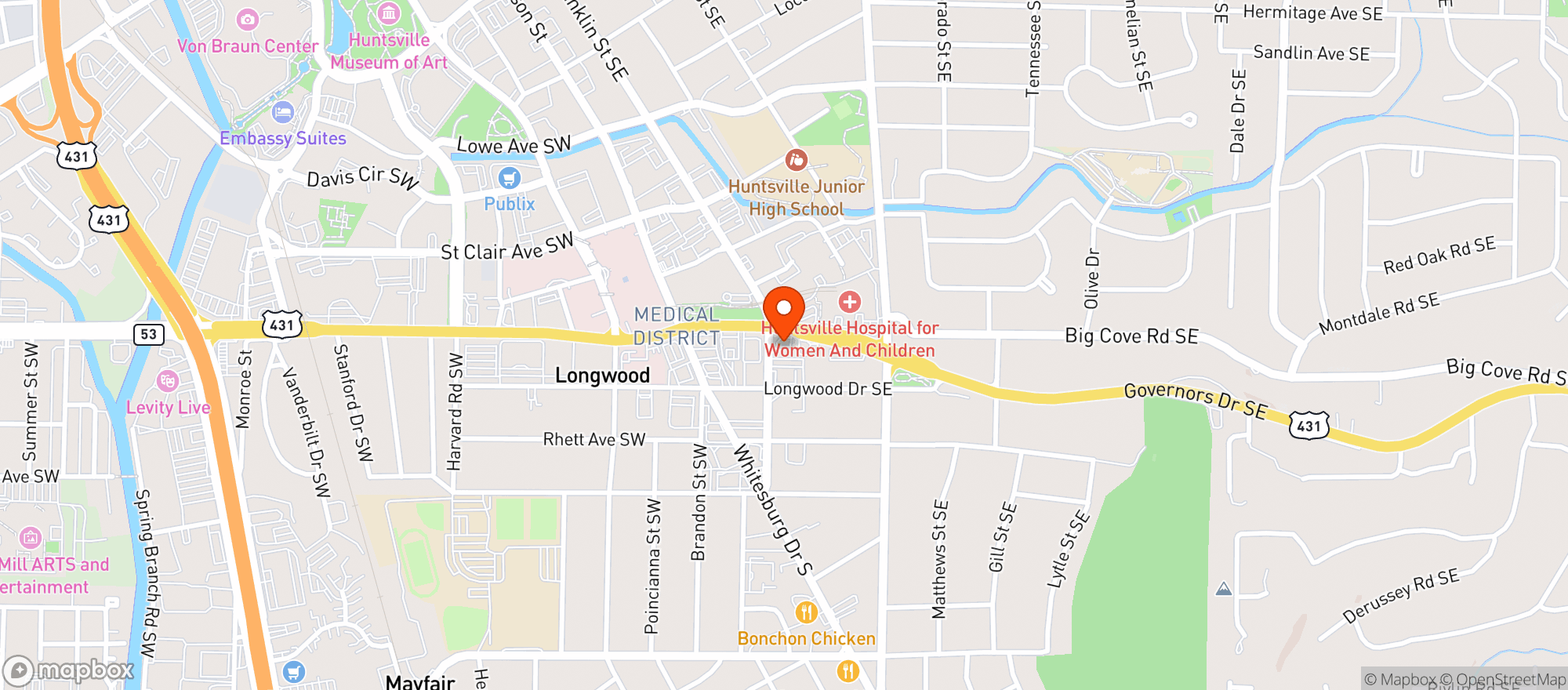 Map showing Governors Food Mart