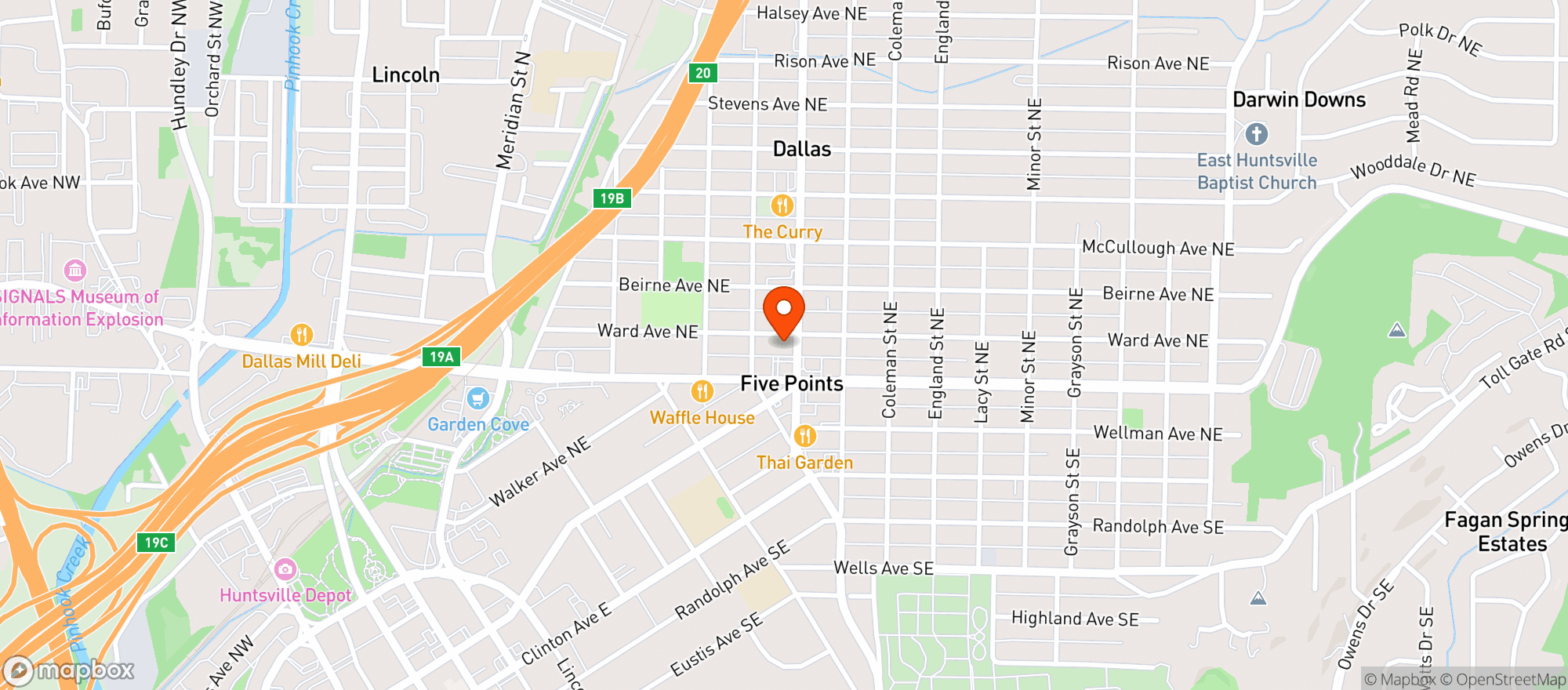 Map showing Kyles Korner / Texaco