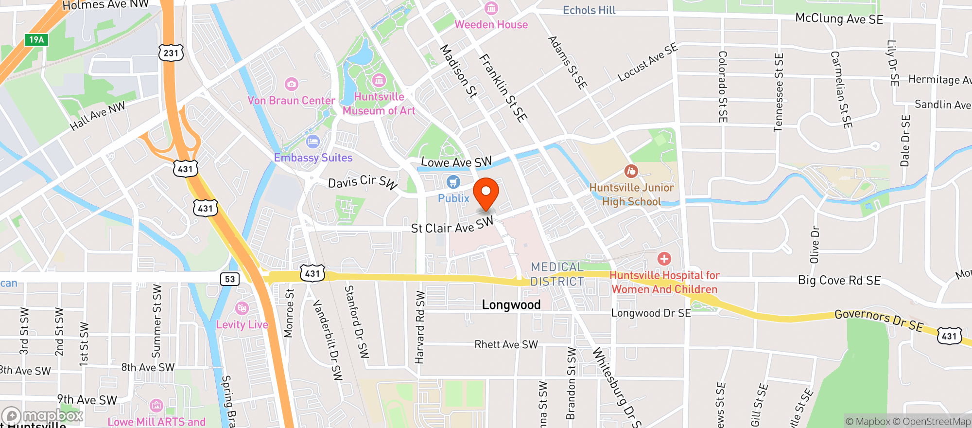 Map showing Ruths Chris Steak House