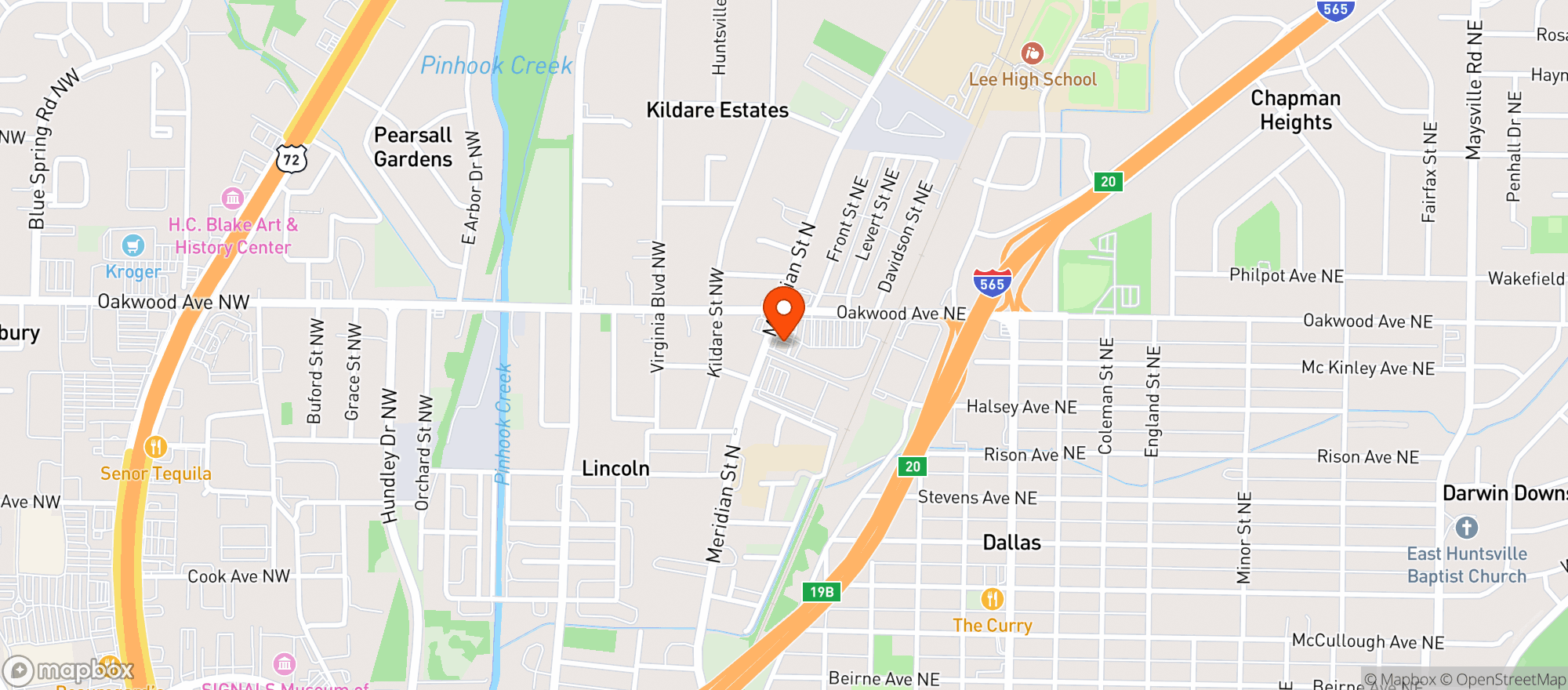 Map showing Bark Park