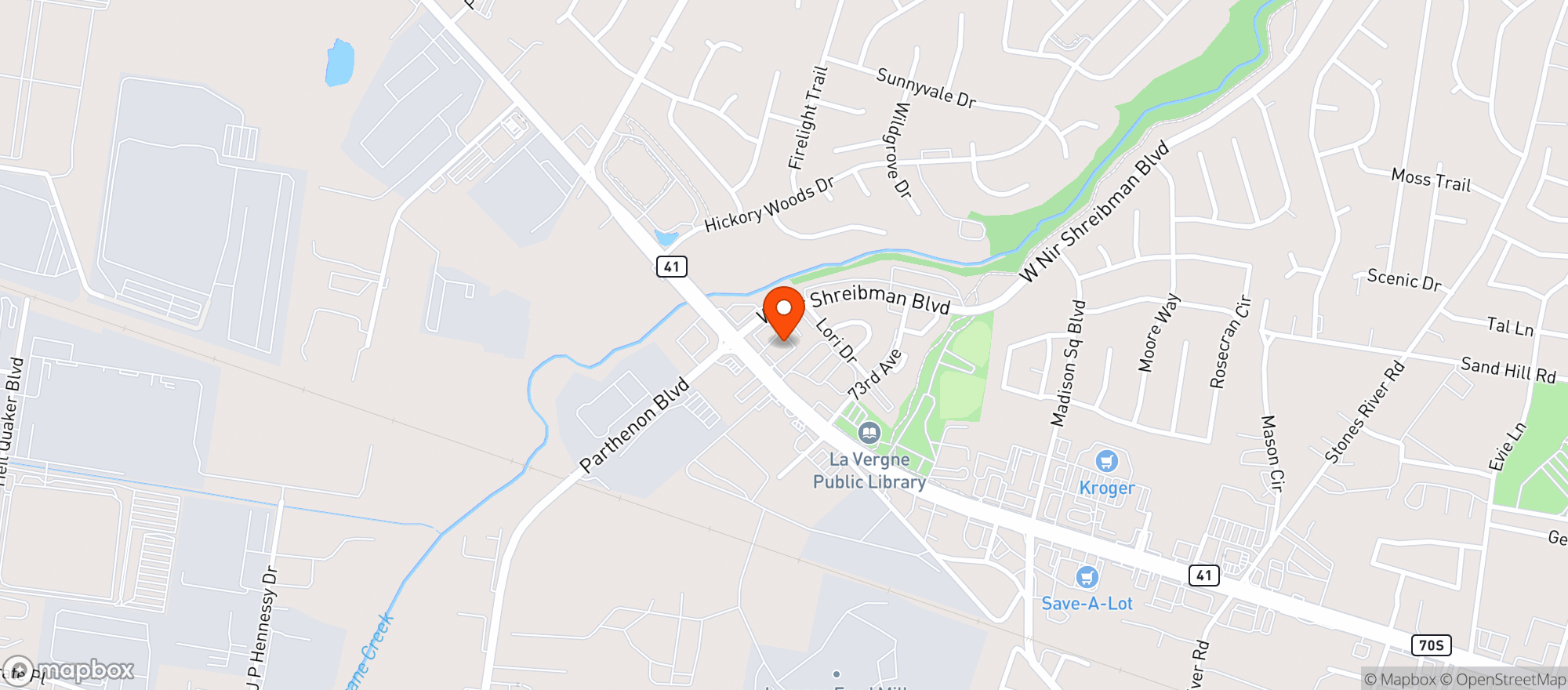 Map showing LAVERGNE BEVERAGE DEPOT