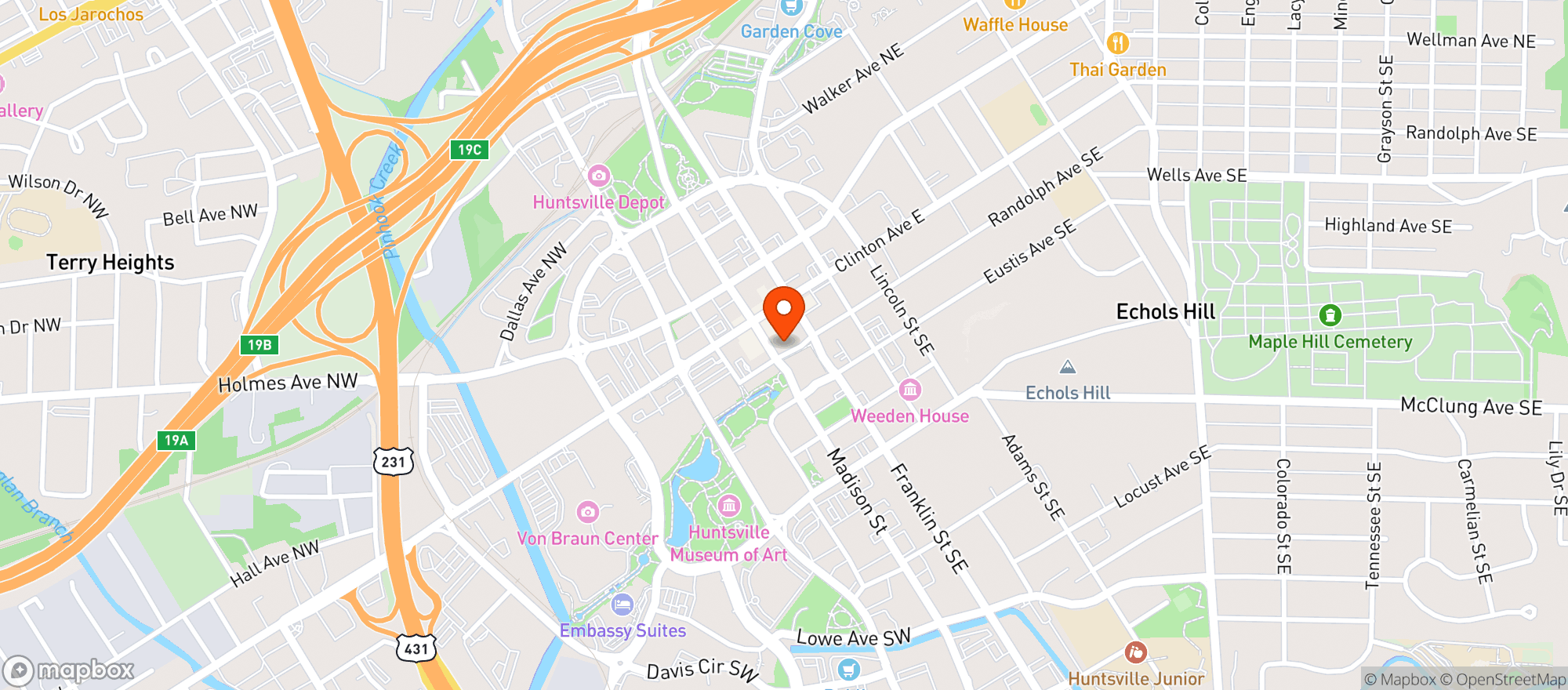 Map showing Del Chuco