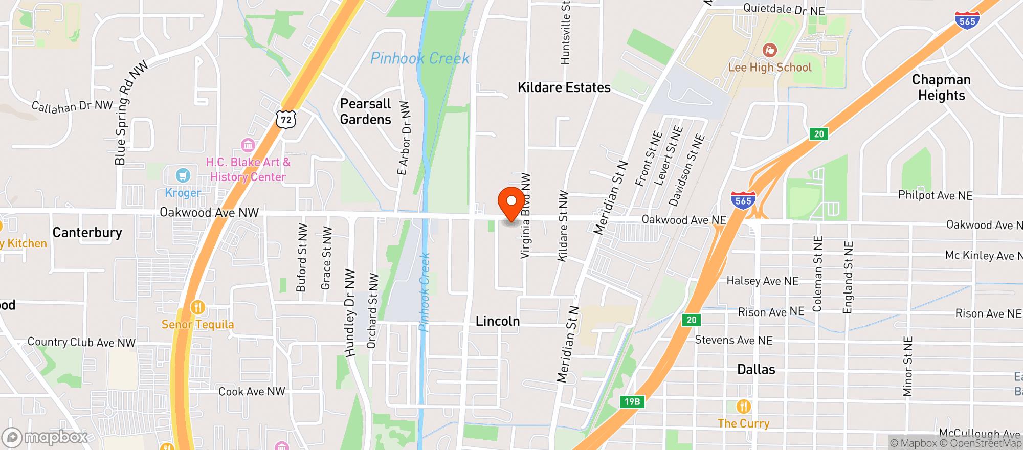 Map showing Hickory House
