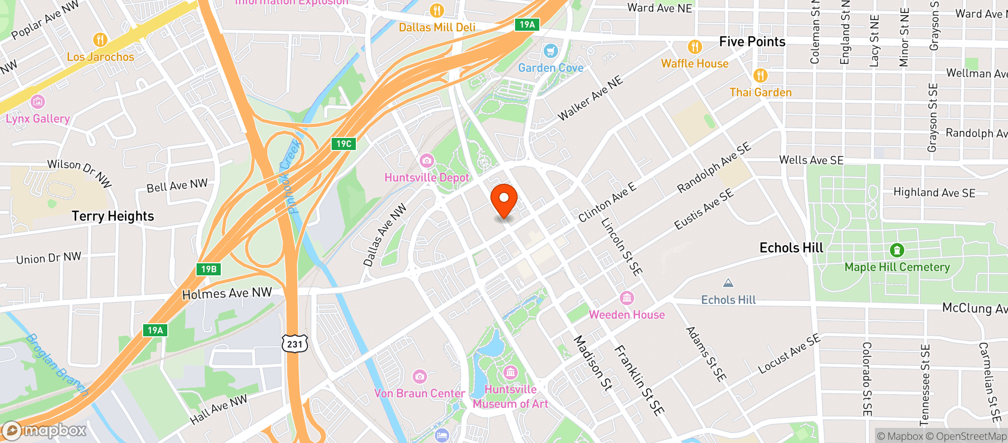 Map showing Church Street Purveyor