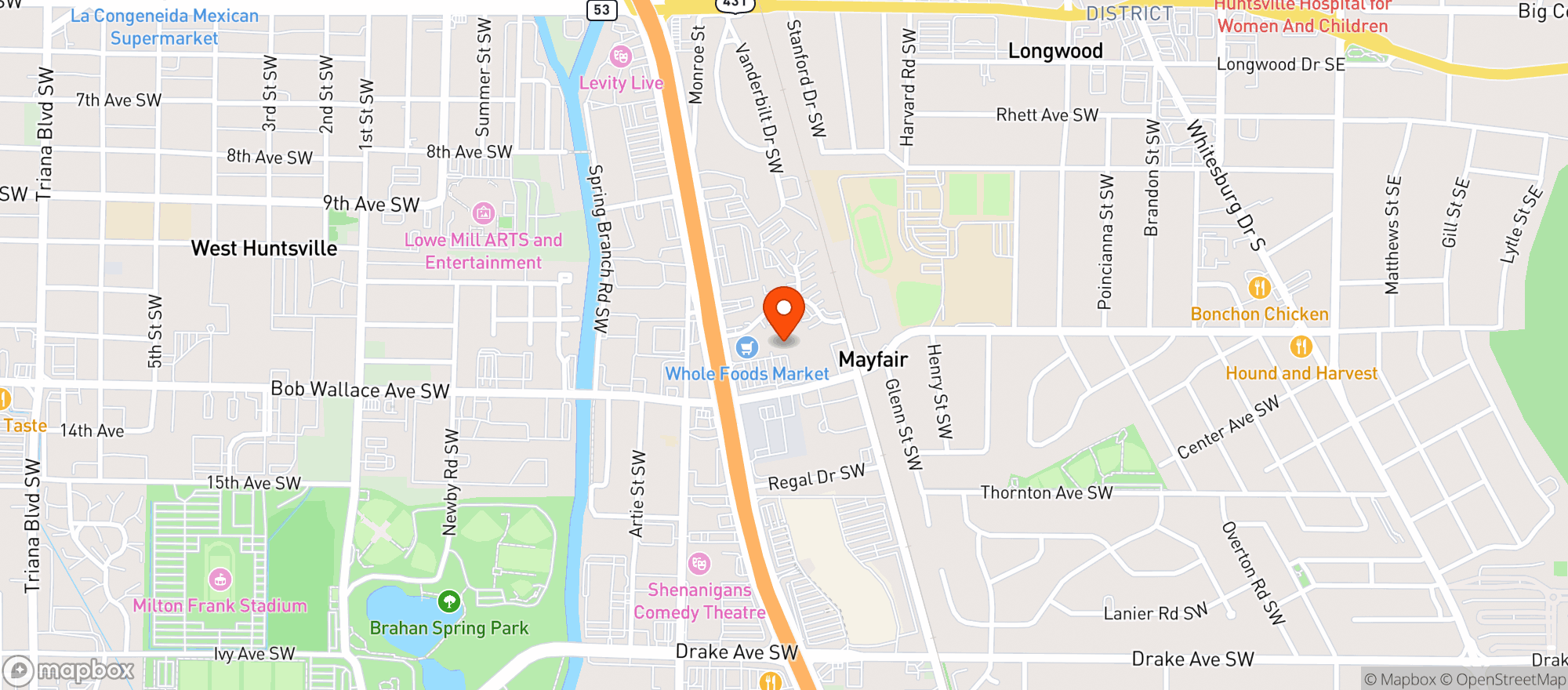 Map showing Farm Burger
