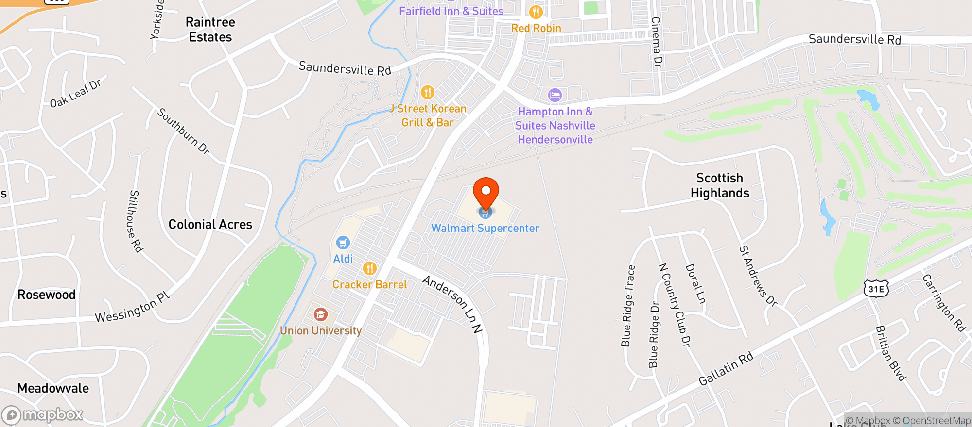 Map showing WALMART SUPERCENTER